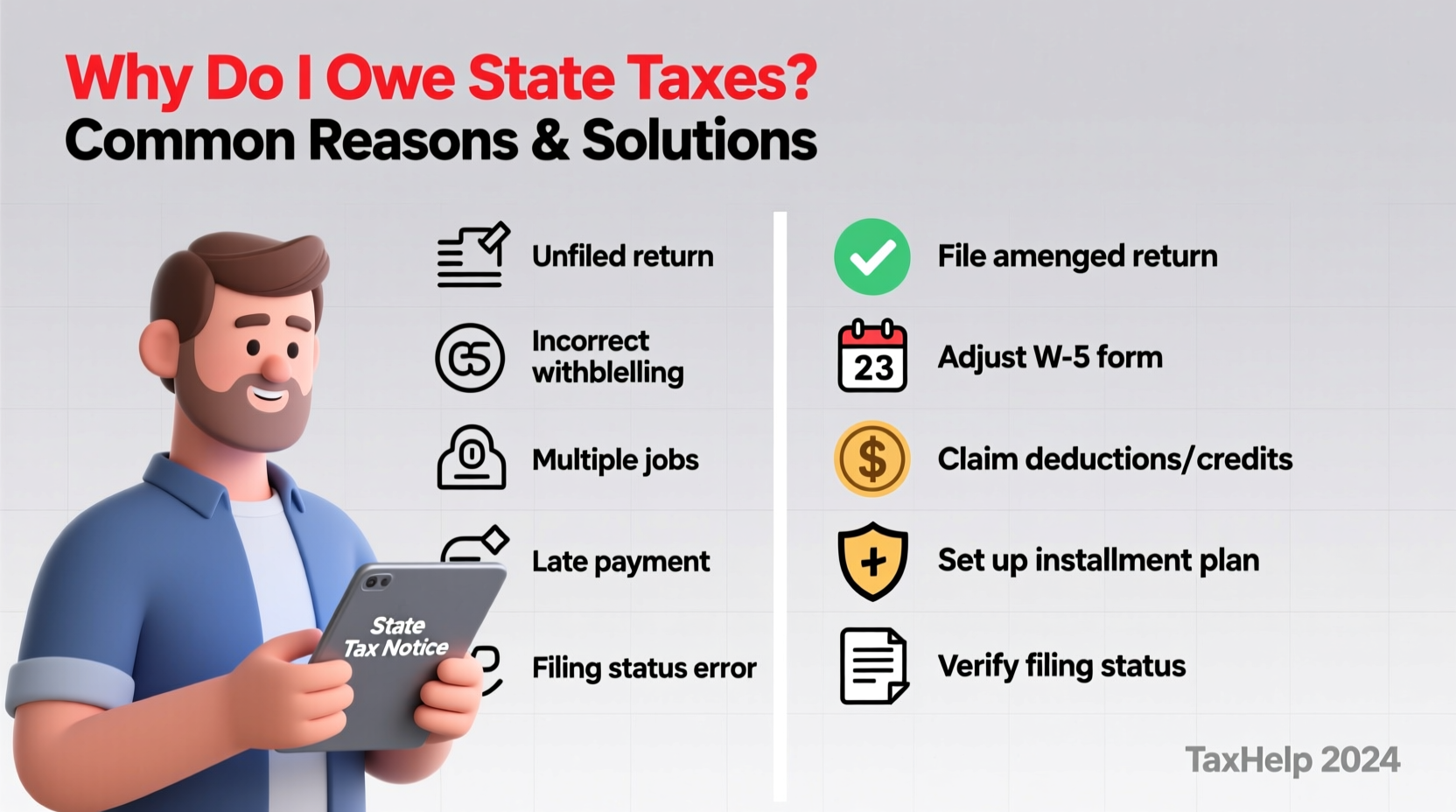 why do i owe state taxes common reasons solutions
