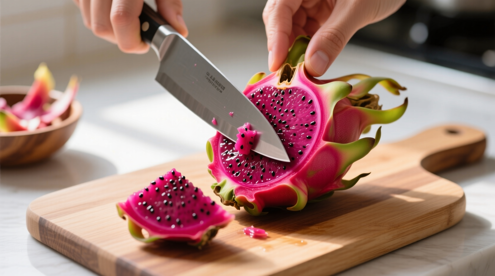how to peel dragon fruit