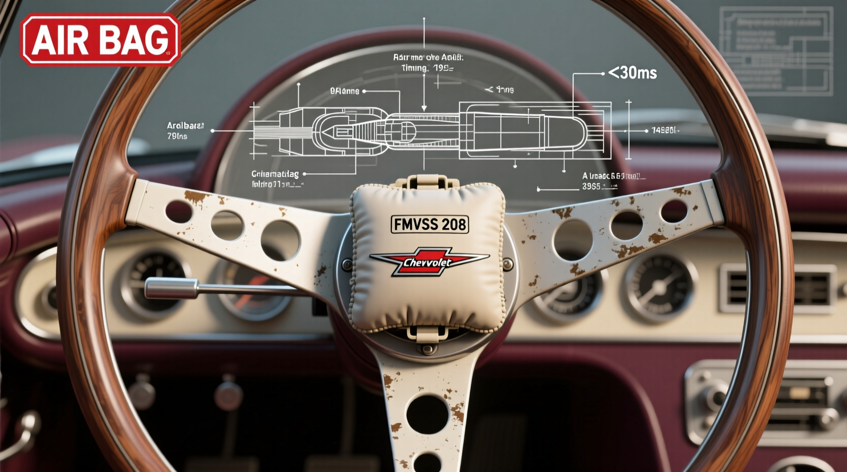 corvette steering wheel legal airbag