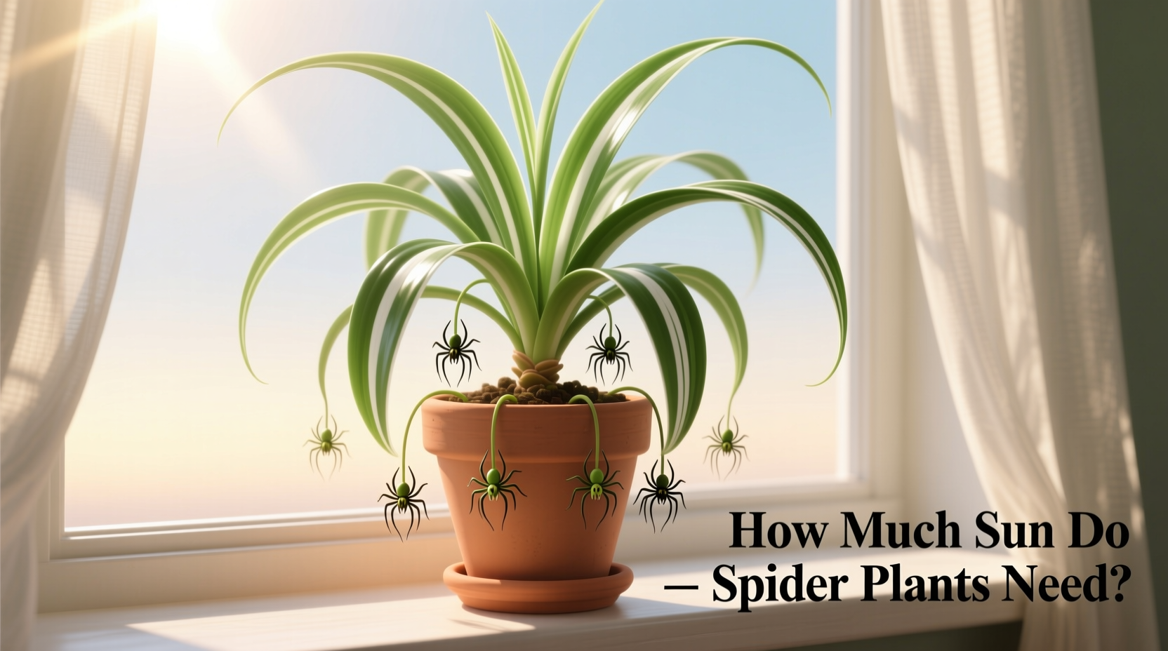 how much sun do spider plants need