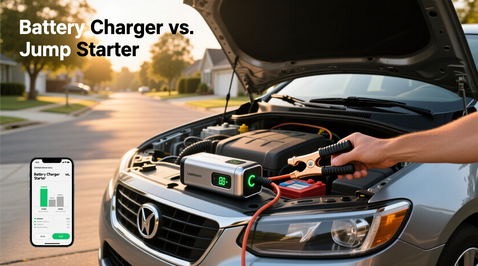 Battery Charger vs Jump Starter Guide