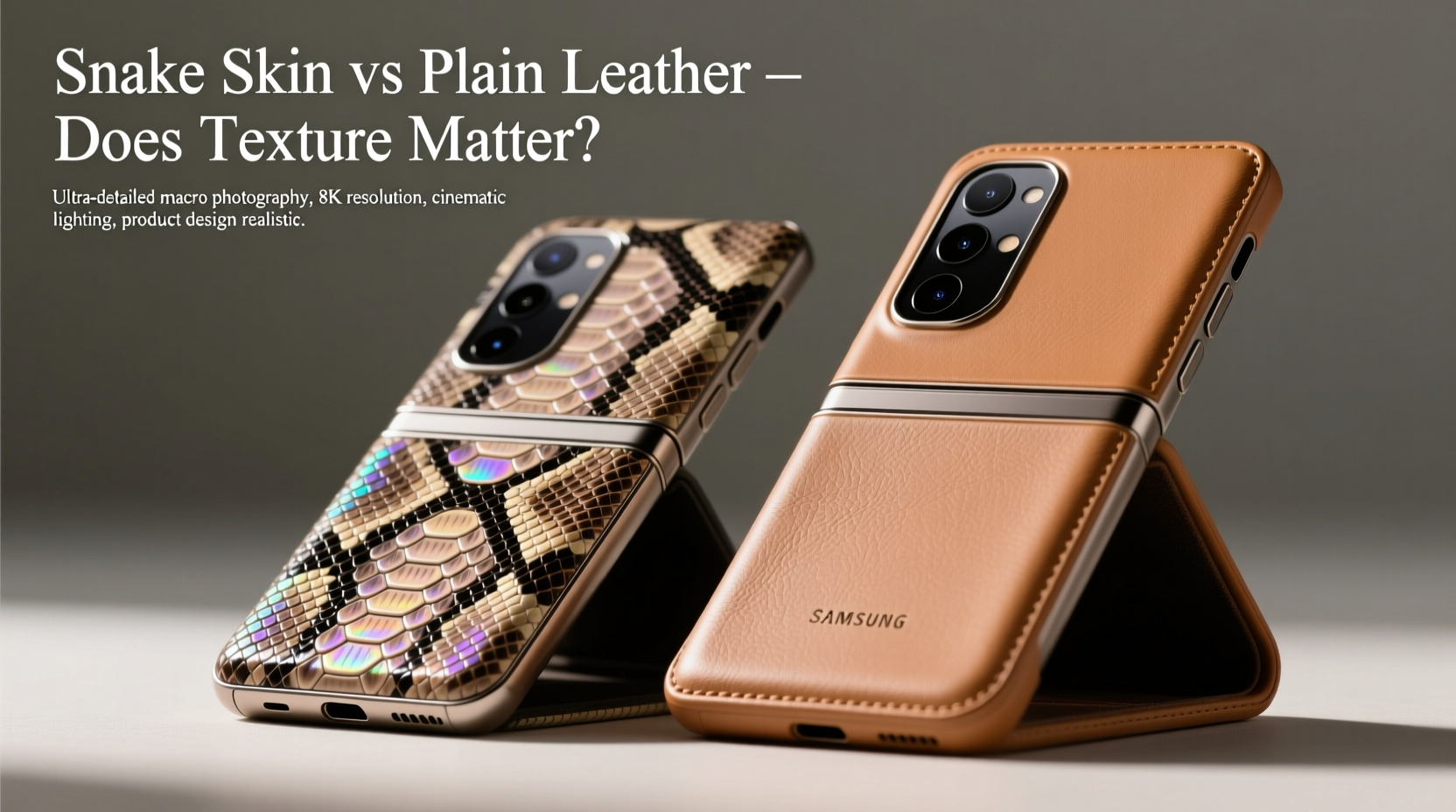 snake skin vs plain leather z flip case does the texture really make a difference