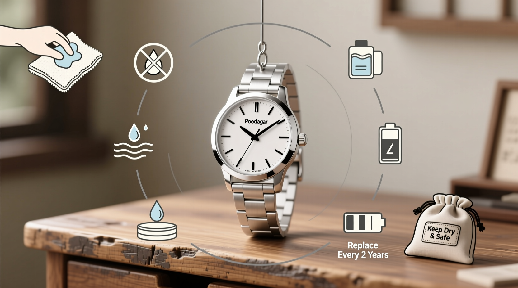 essential care practices to keep your poedagar quartz watch running smoothly