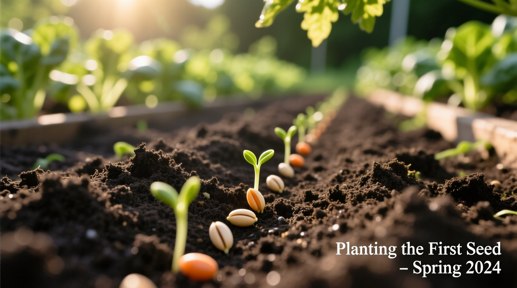 Carrot seeds being planted in well-prepared garden soil