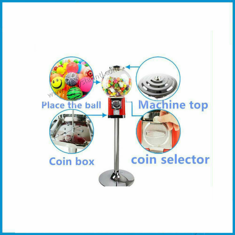 Hot sale capsules bubble gum coins bulk rubber ball vending machine for 100% safety