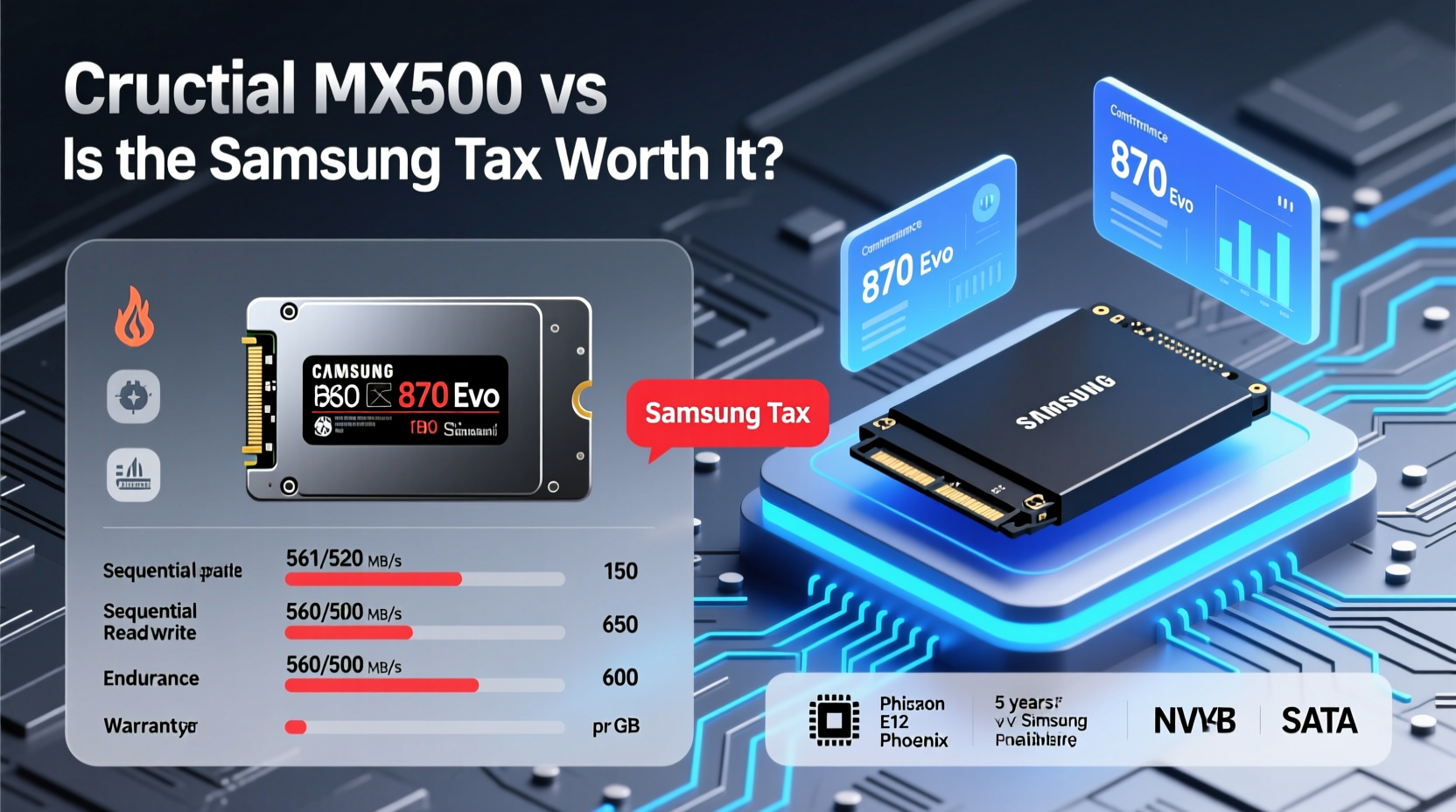 Crucial Mx500 Vs Samsung 870 Evo Is The Samsung Tax Worth It