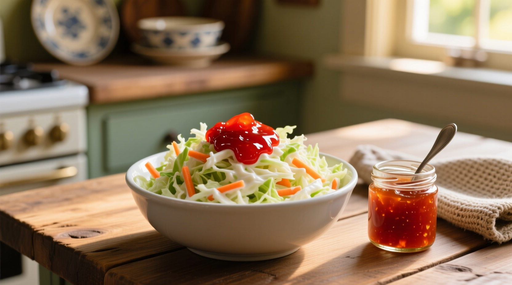 what your coleslaw needs is a little pepper jelly