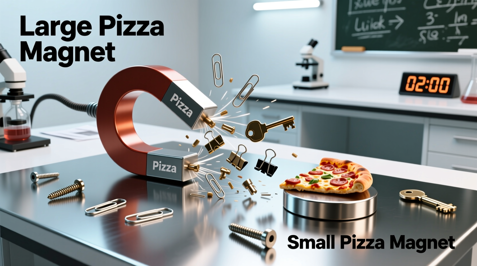 is a big pizza magnet actually stronger than a small one lets test it 2