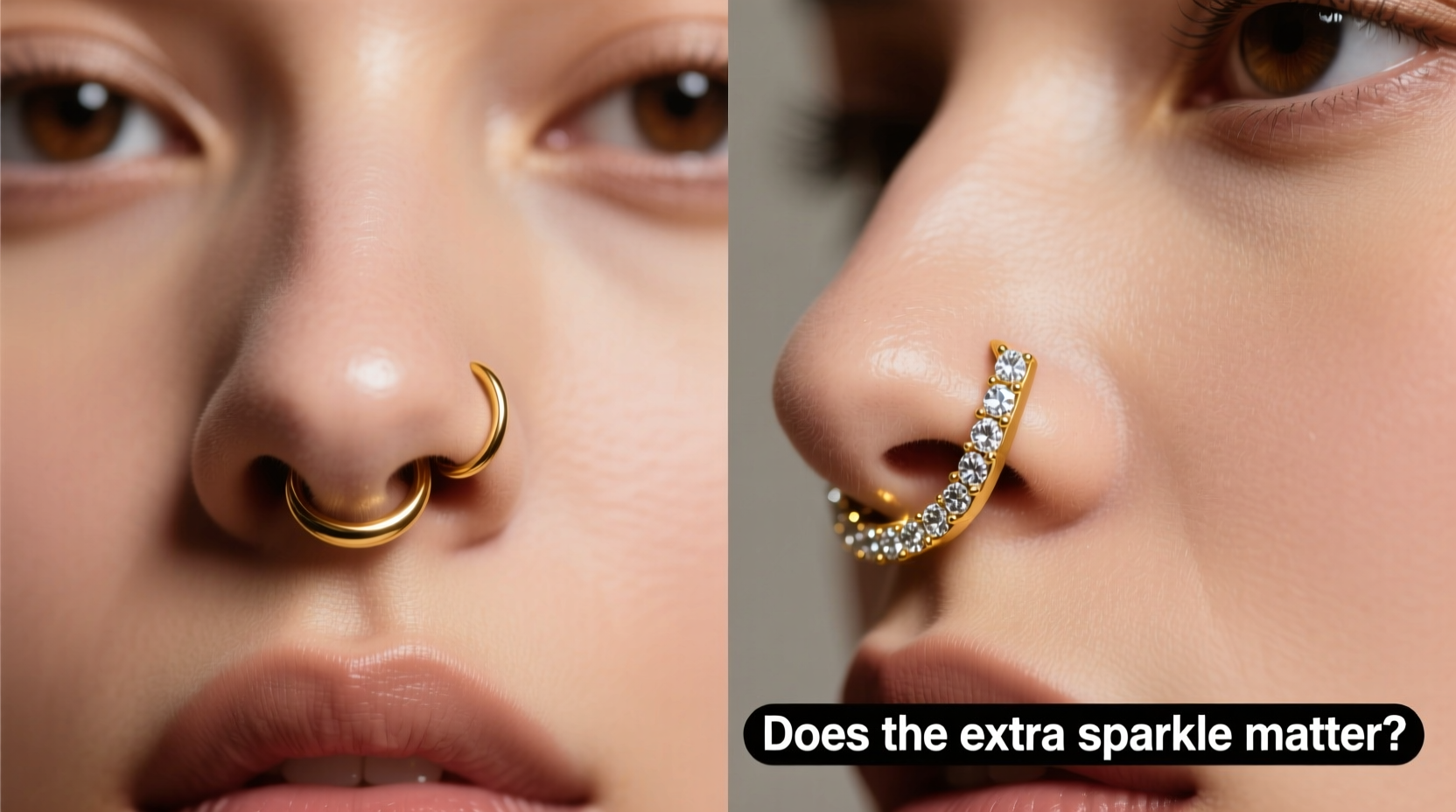 inlaid vs plain nose ring does the extra sparkle actually matter