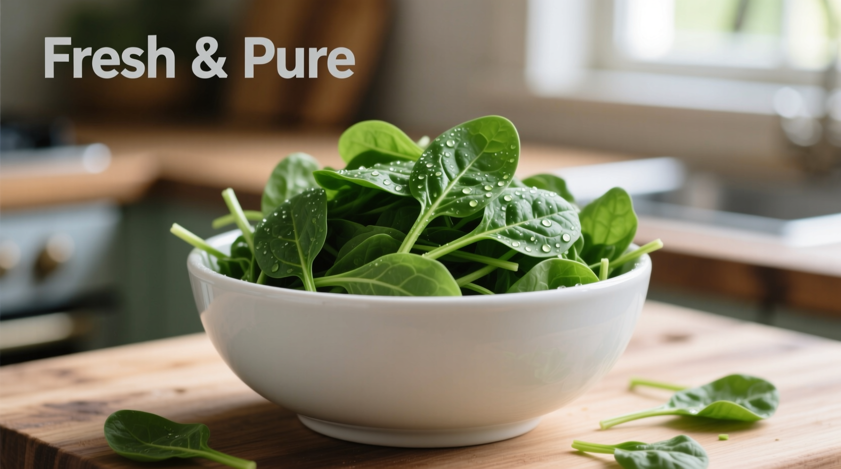 Freshly chopped spinach in a white ceramic bowl