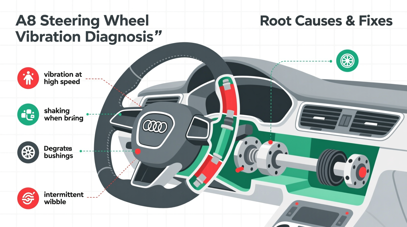 a8 steering wheel vibration diagnosis