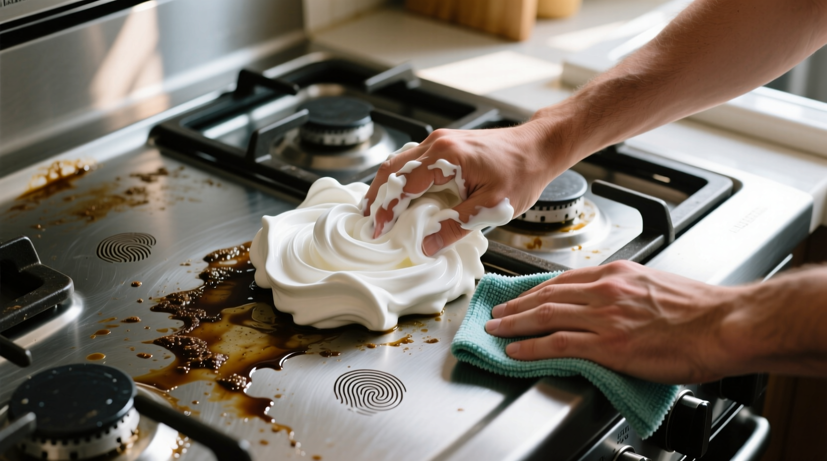 how to clean with shaving cream