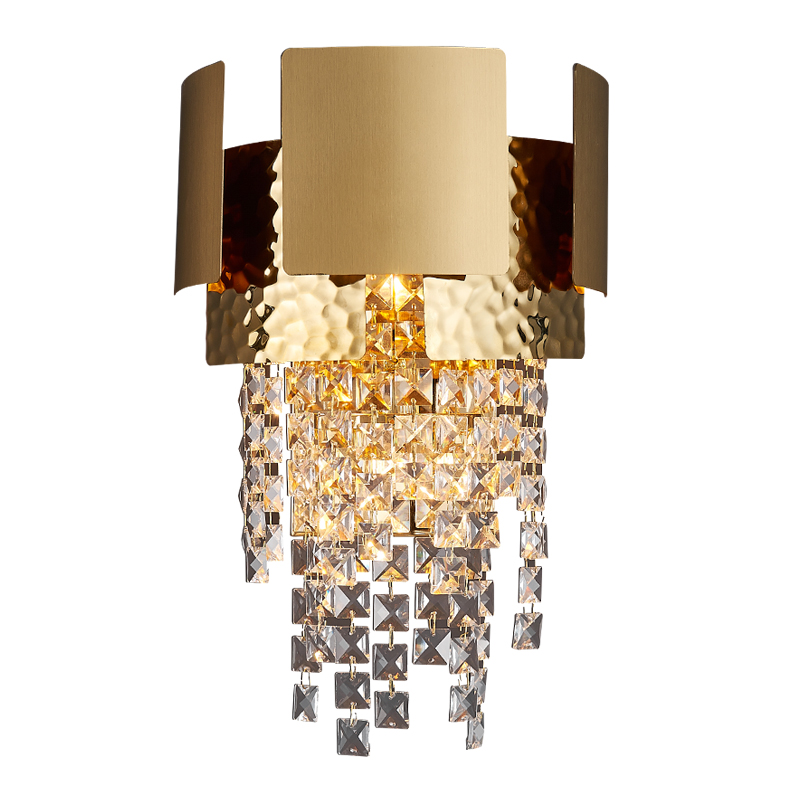 Stainless steel gold LED E14 wall sconce lamp crystal lighting lights