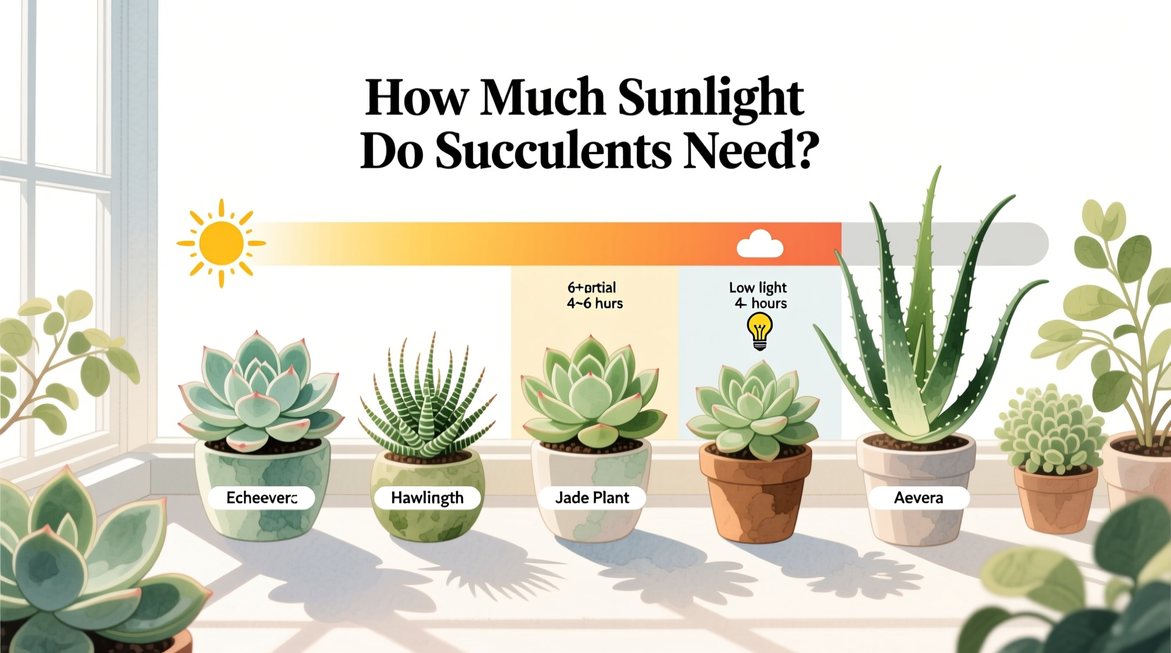 how much sunlight do succulents need