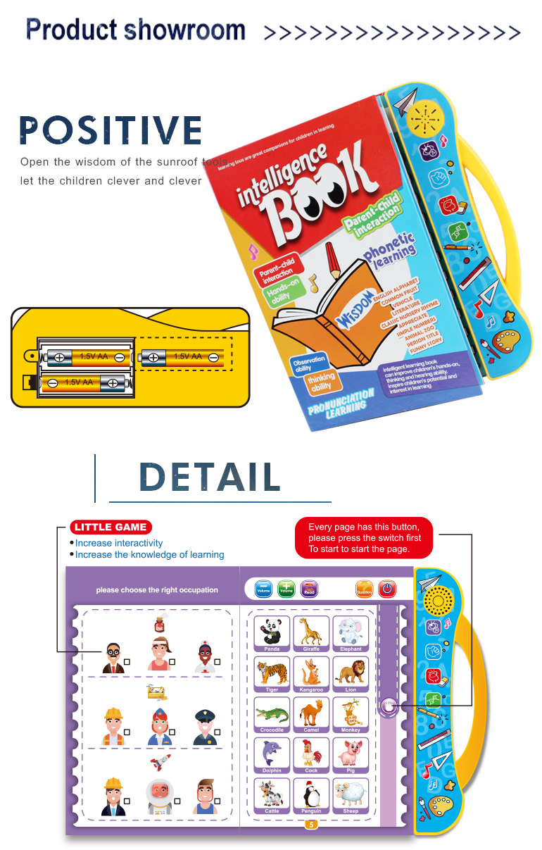 Baby study early learning machine kids sound interactive educational book toy