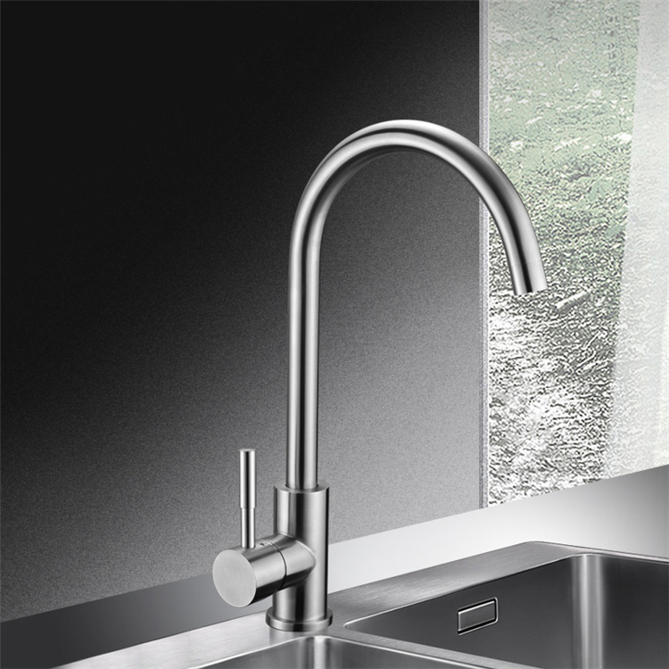 High Quality Sanitary Ware Stainless Steel Hot And Cold Single Handle Deck Mounted Sink Water Mixer Tap Robinet Kitchen Faucet