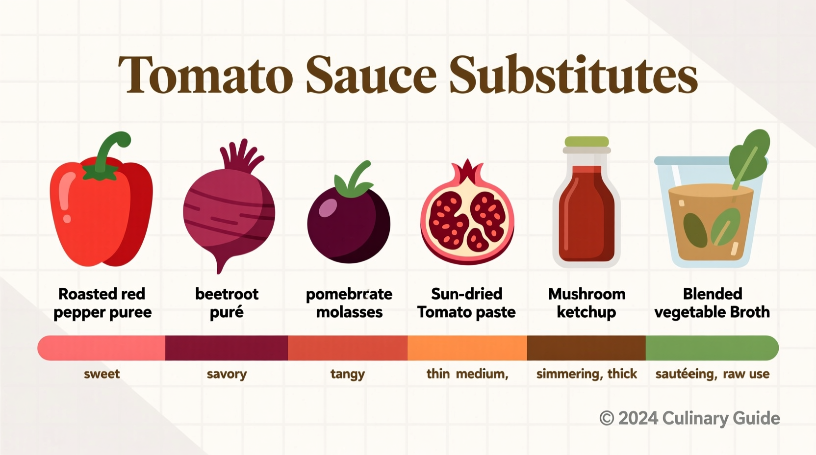 Tomato sauce substitutes comparison chart