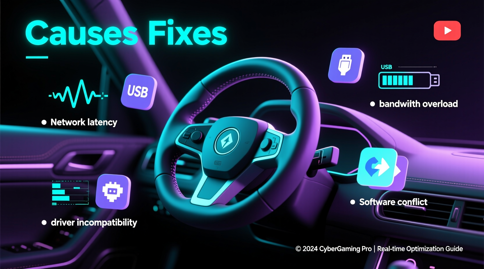 cyber steering wheel lag streaming