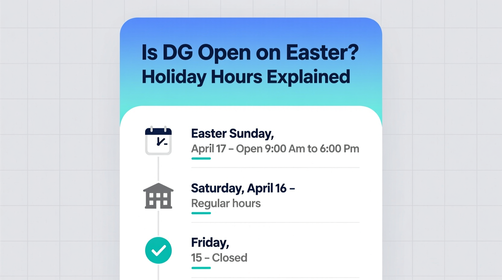 is dg open on easter