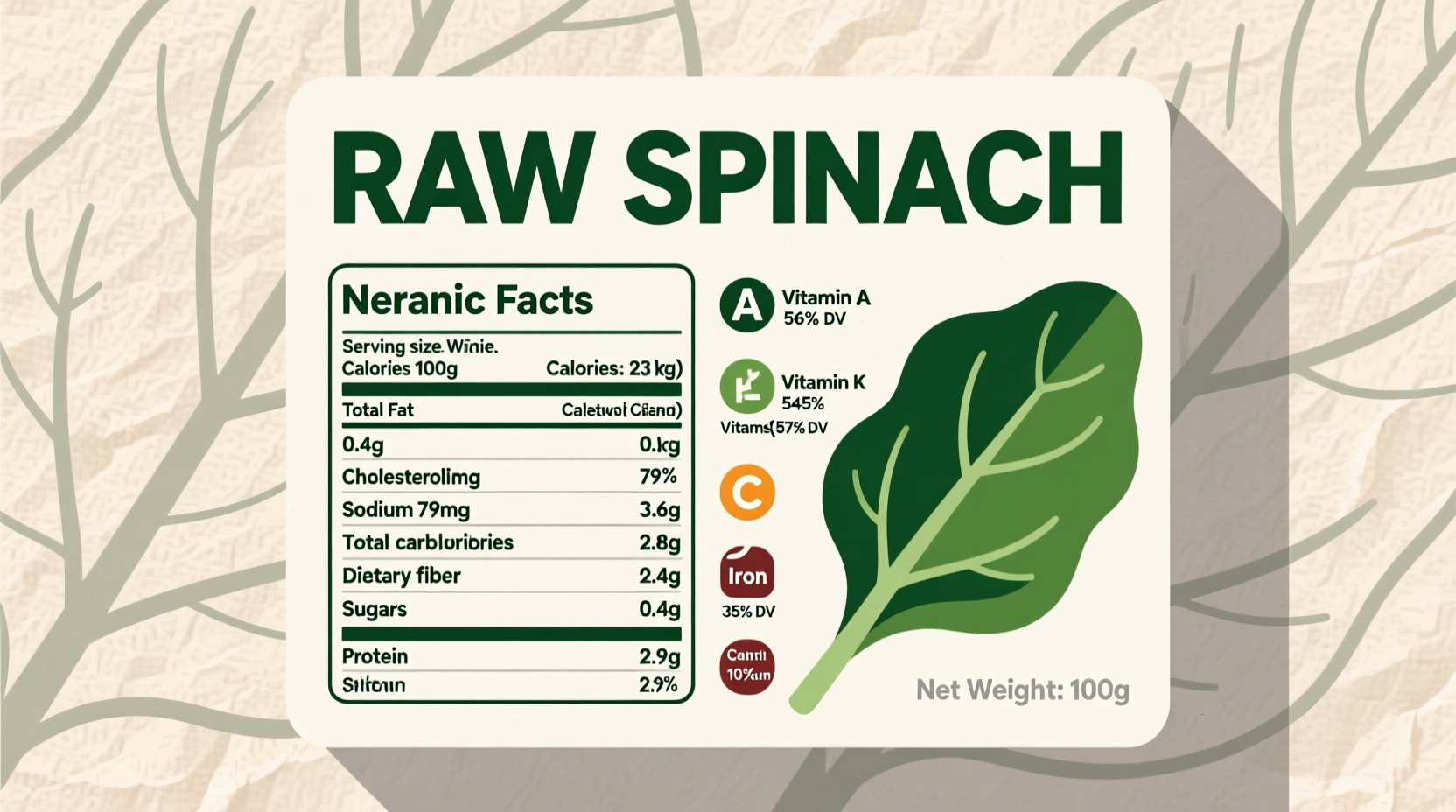 Raw Spinach Nutrition Facts: Complete Label Breakdown