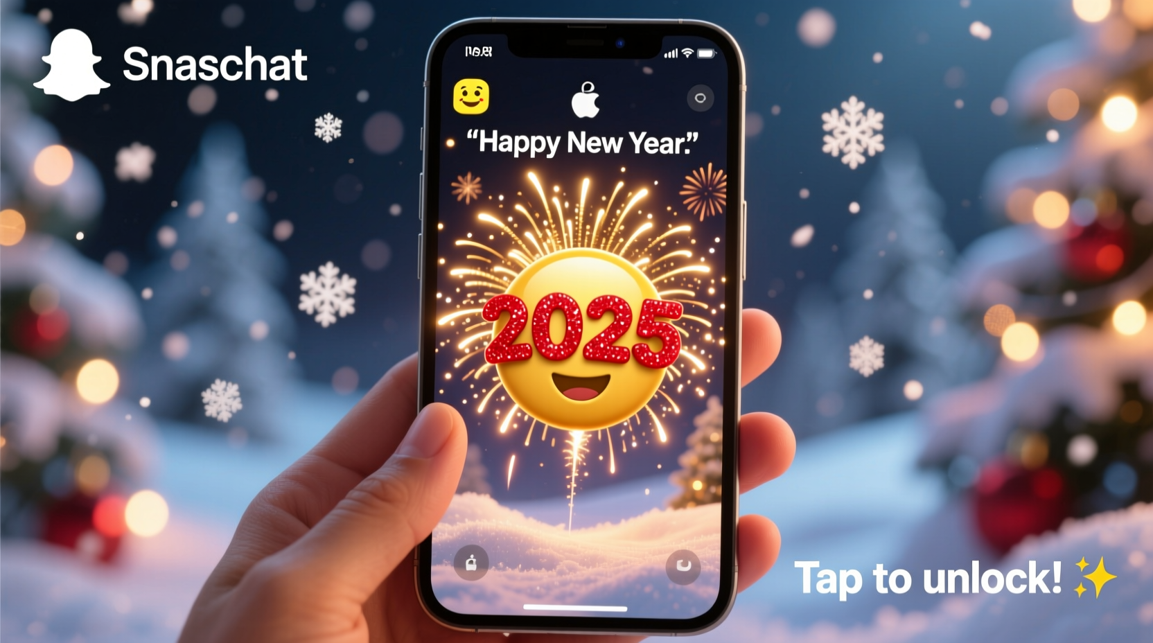 how do i get happy new year emoji on snapchat