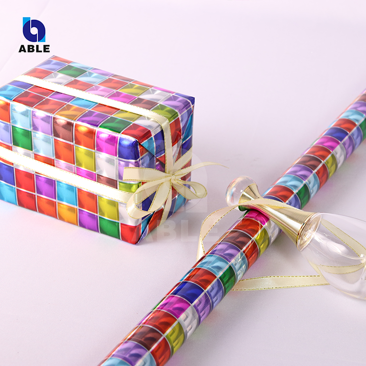 Chinese Custom Art Paper Printed 3D Gift Wrapping Paper Roll Gift Wrap