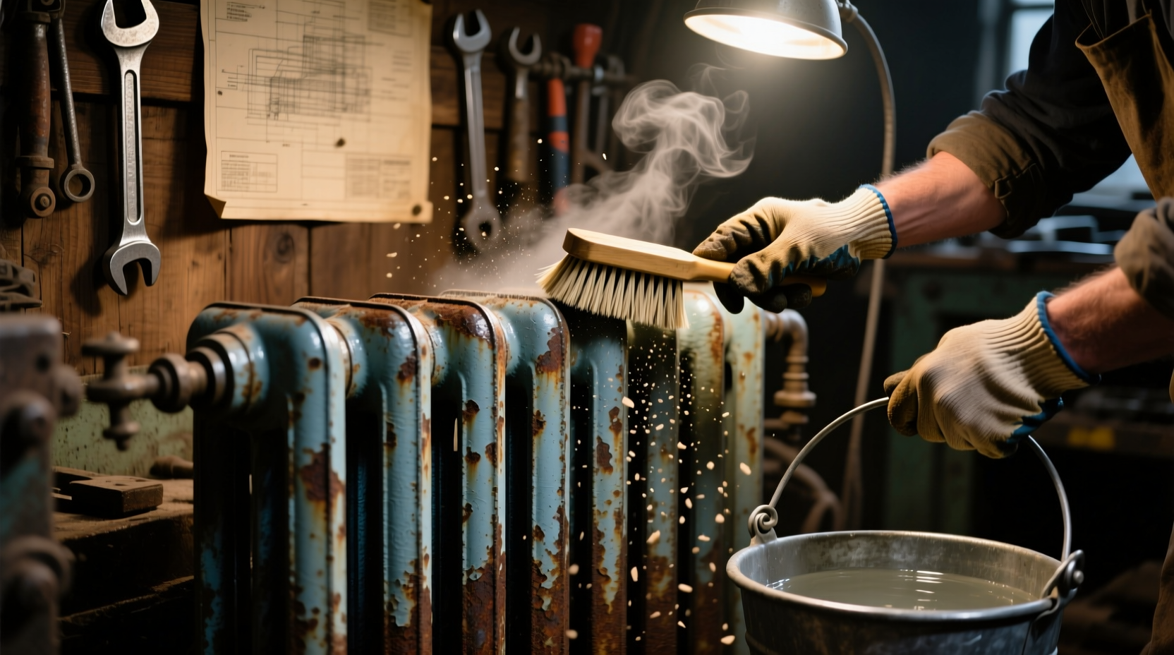 how to clean a cast iron radiator