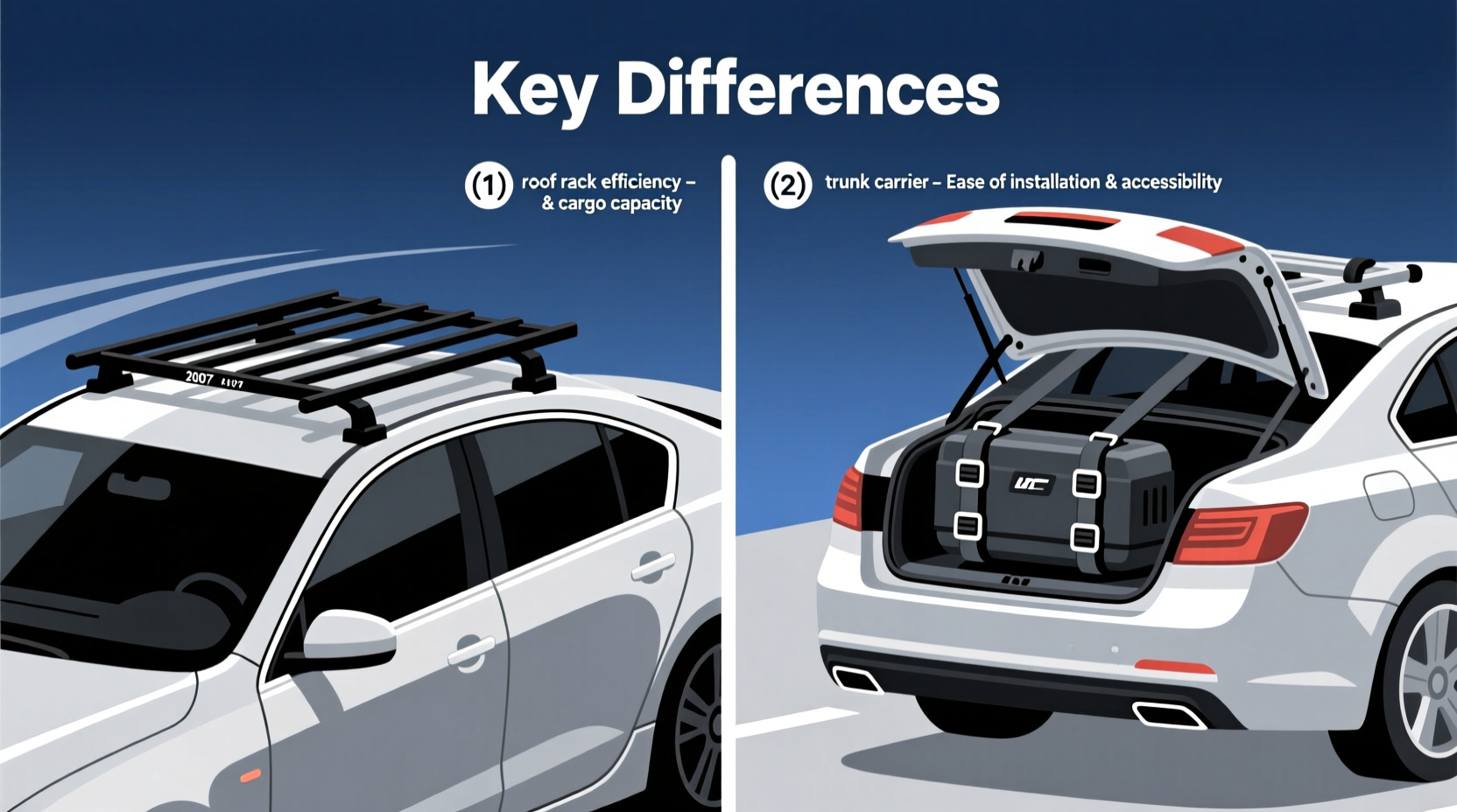 Roof Rack vs Trunk Carrier for 2007 Vehicles: Key Differences