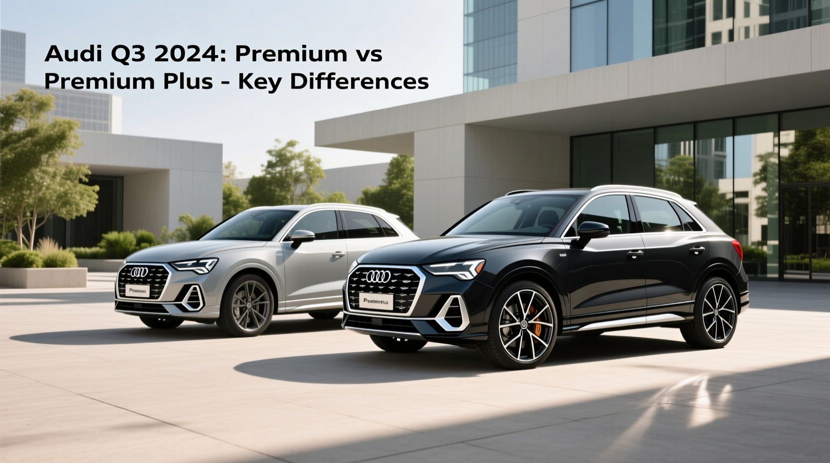 Side view comparison of 2024 Audi Q3 Premium and Premium Plus trims