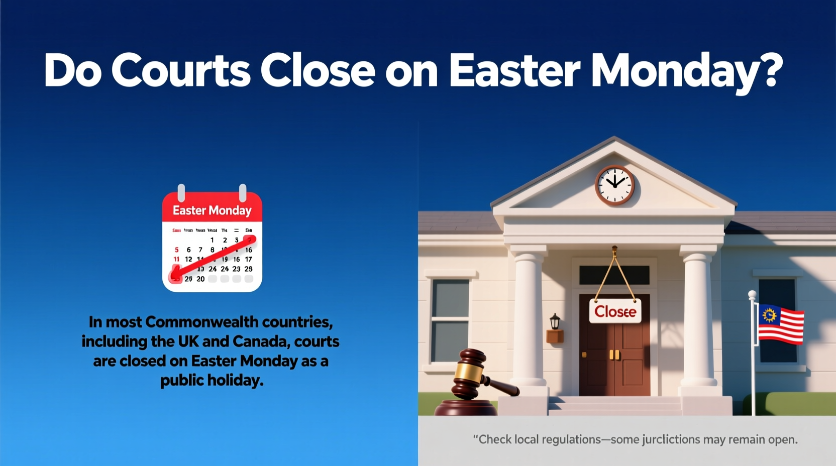 do courts close on easter monday