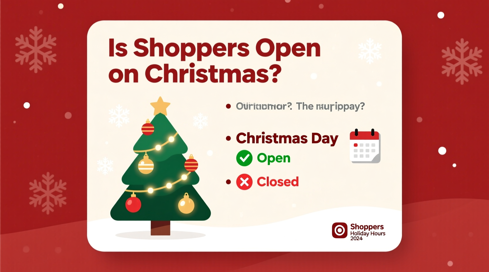 is shoppers open on christmas