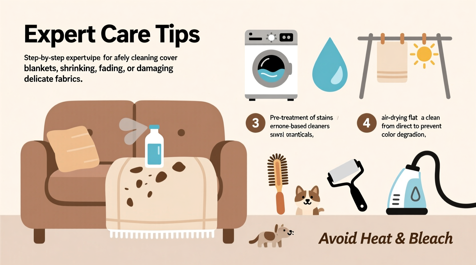 expert tips to clean sofa cover blankets safely without shrinking or damaging them