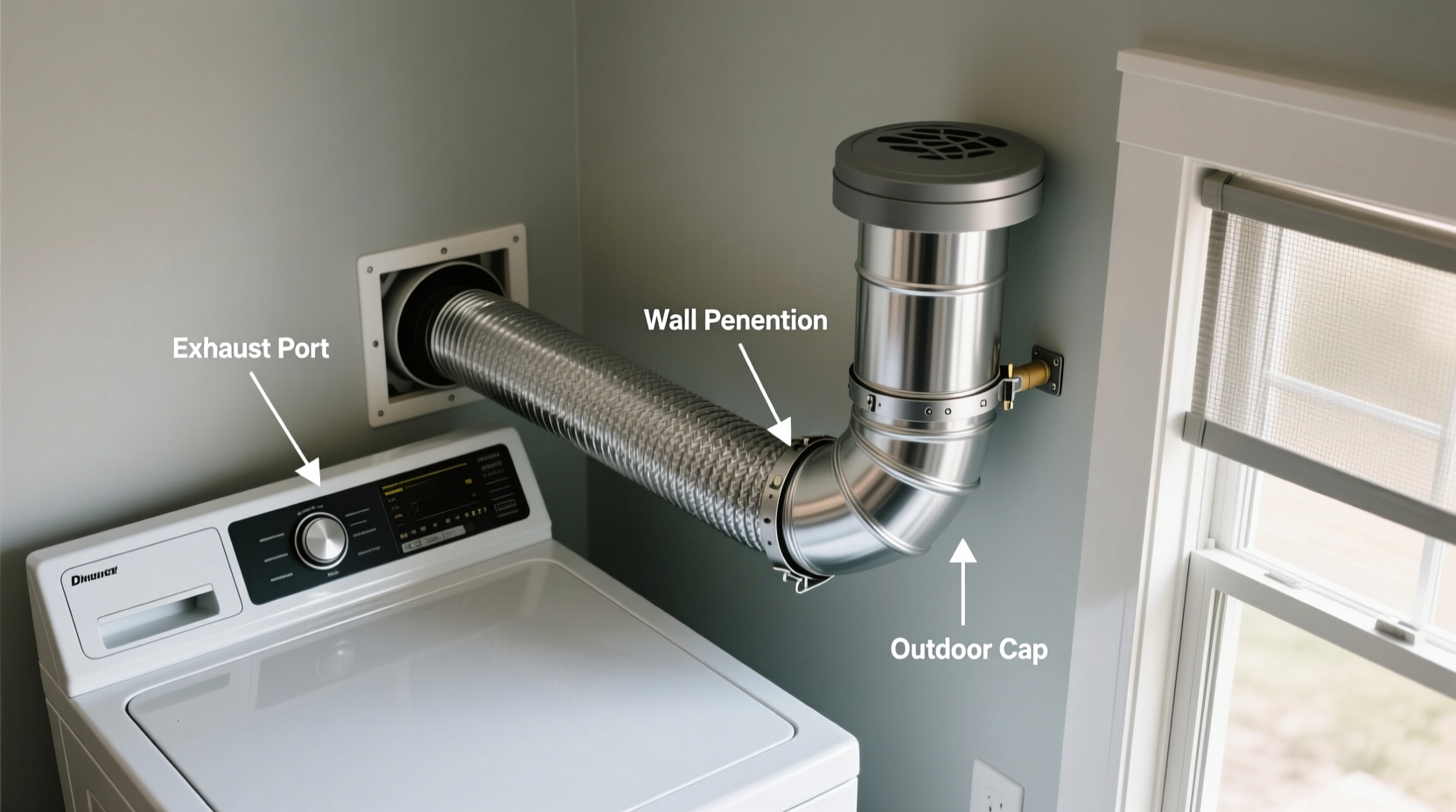 how to hook up dryer vent