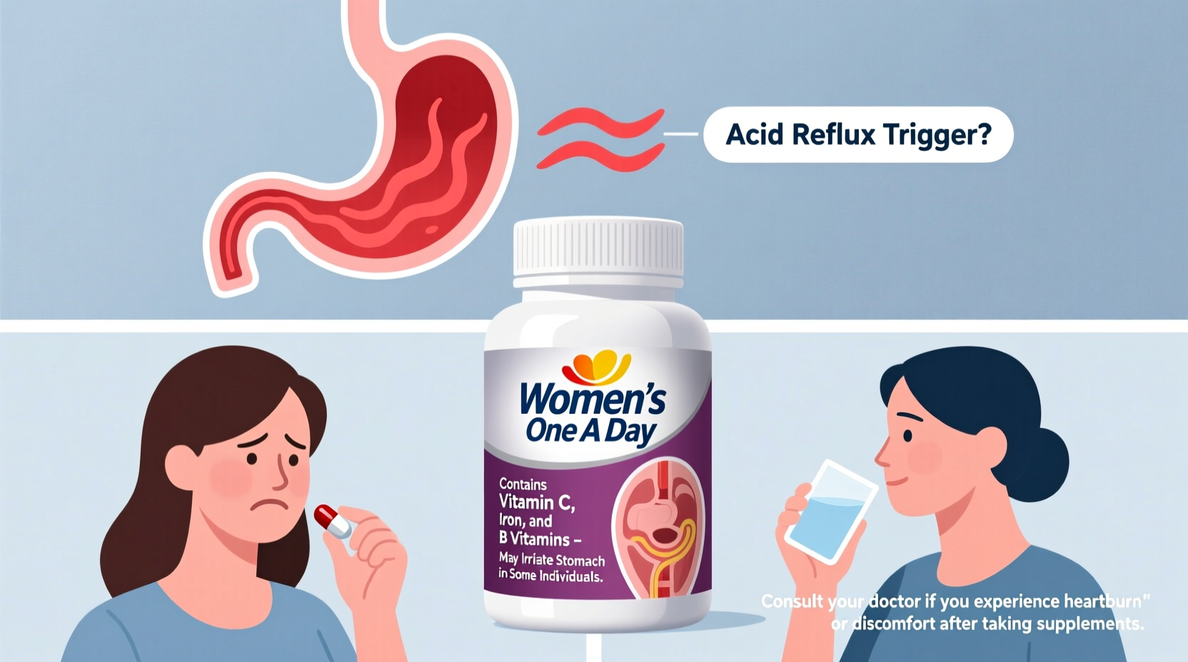 Can Women's One A Day Cause Acid Reflux?