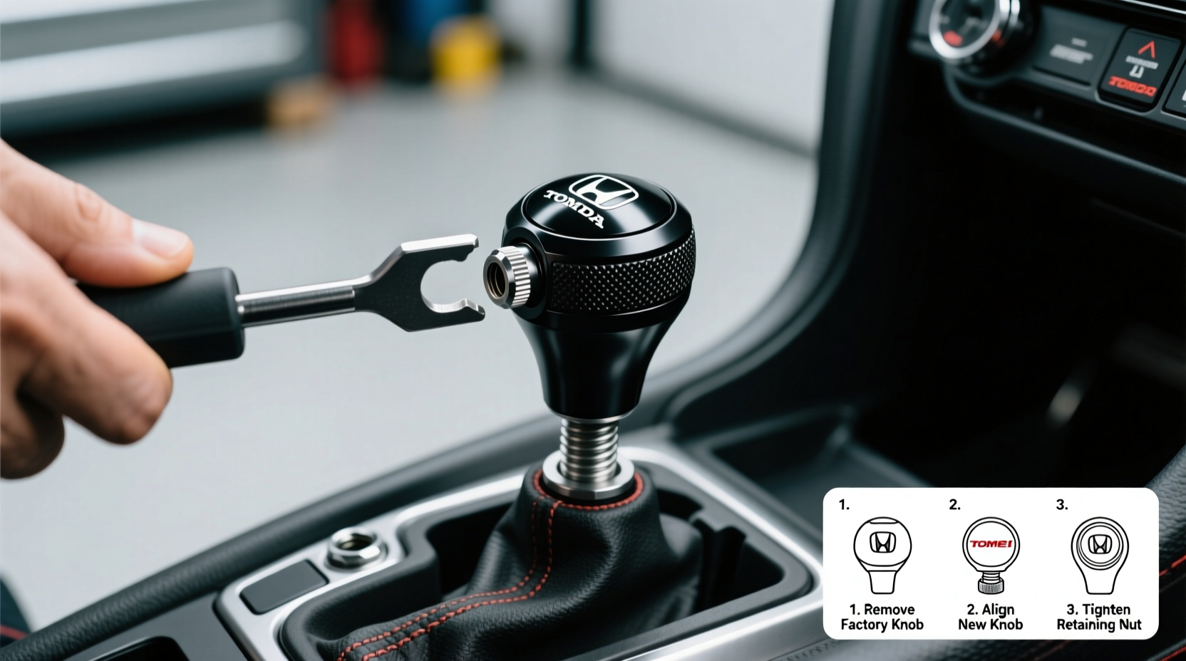 install tomei knob civic type r