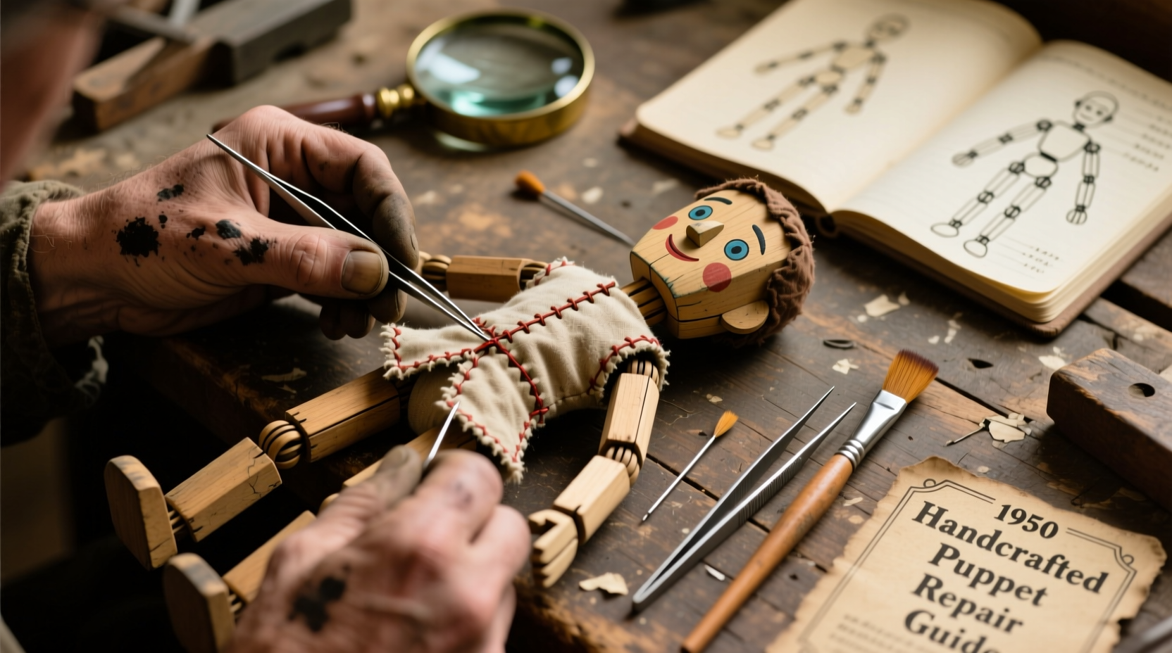 expert tips for restoring and repairing broken handmade toy model puppets