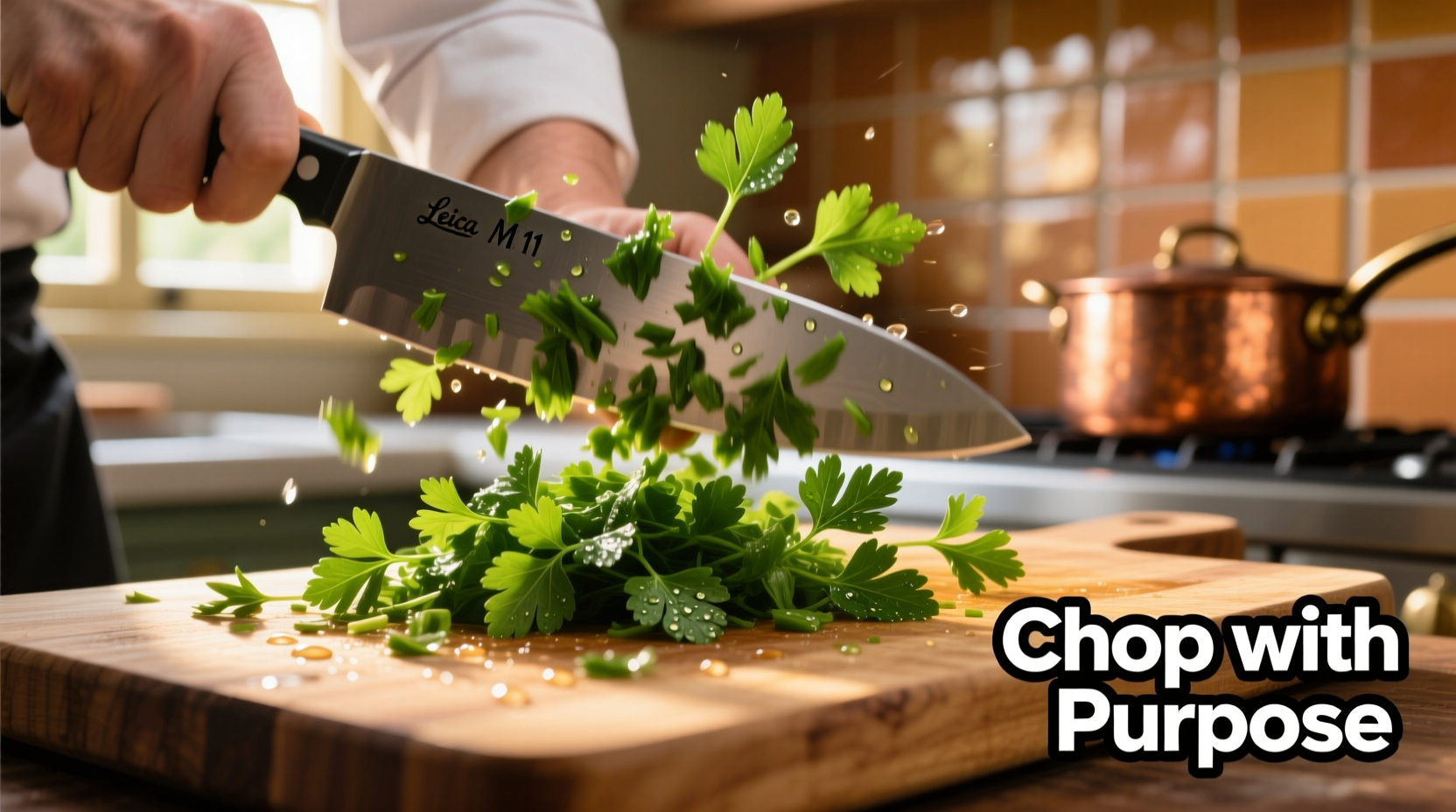 chopping parsley