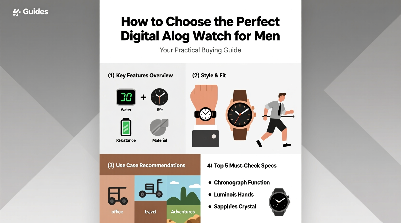how to choose the perfect digital analog watch for men a practical buying guide