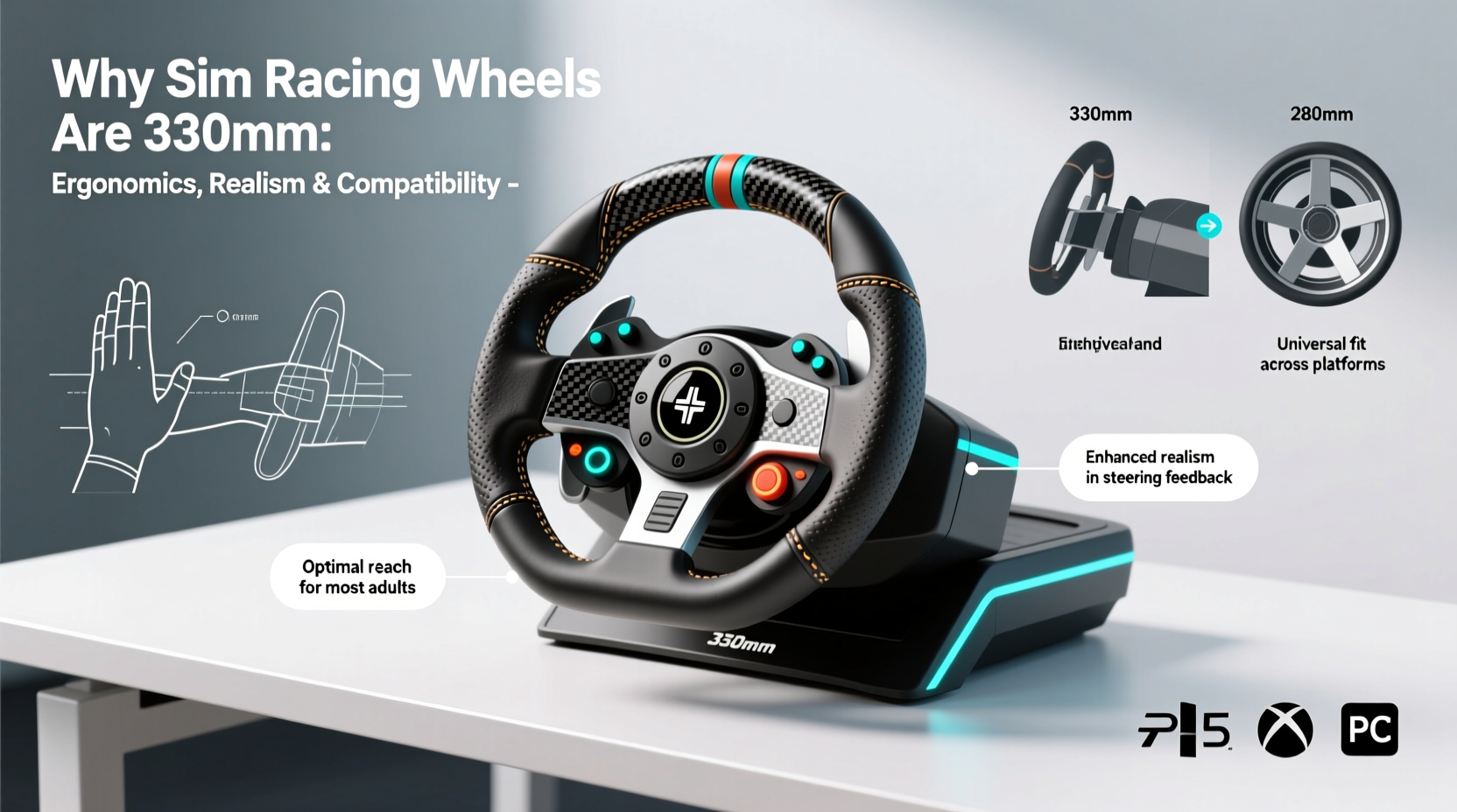 sim racing 330mm why