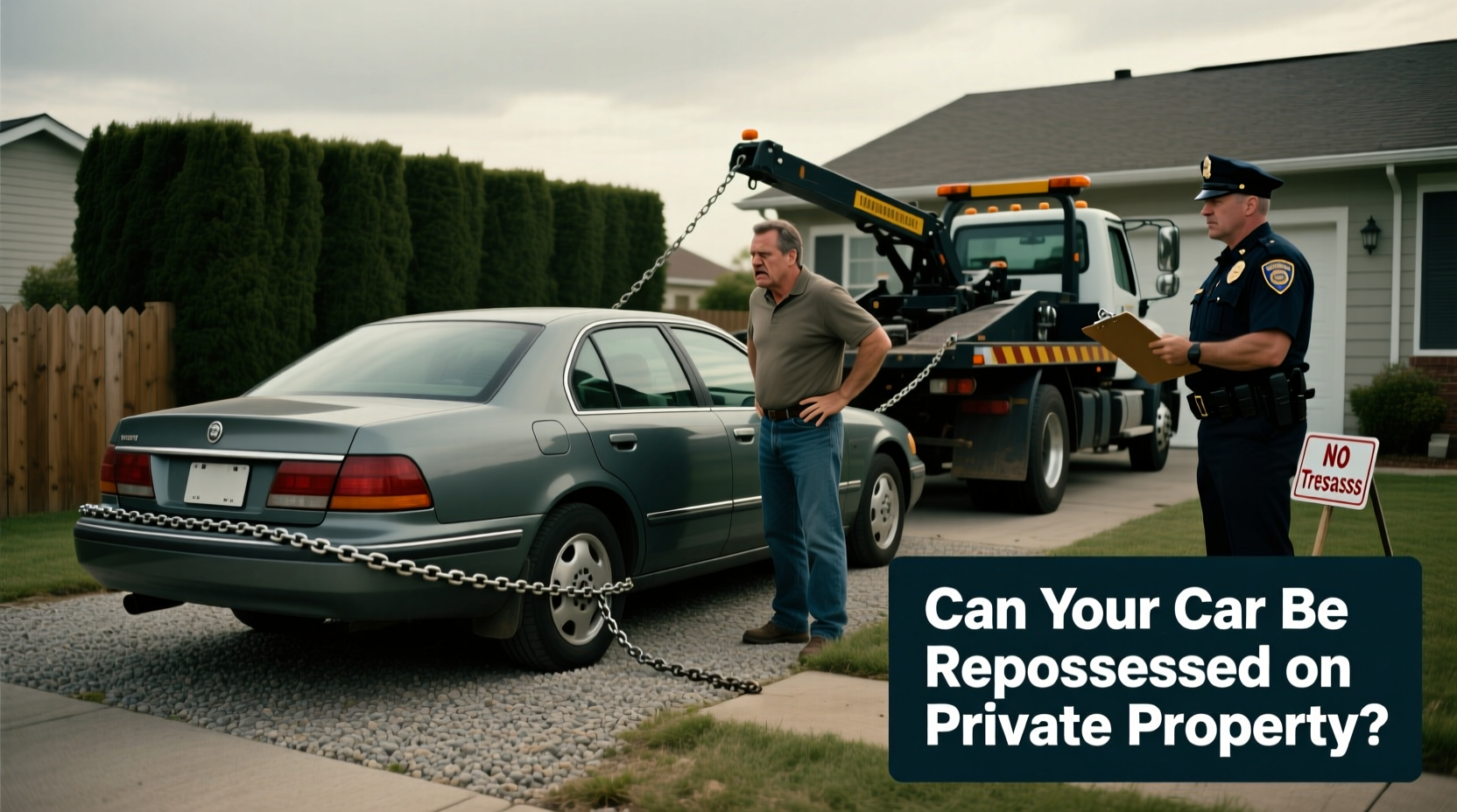 can car be repossessed on private property