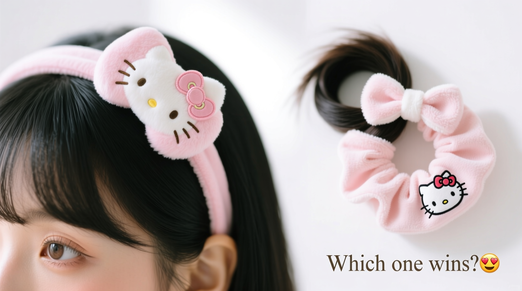 hello kitty headband vs scrunchie which one is cuter and more practical for my hair