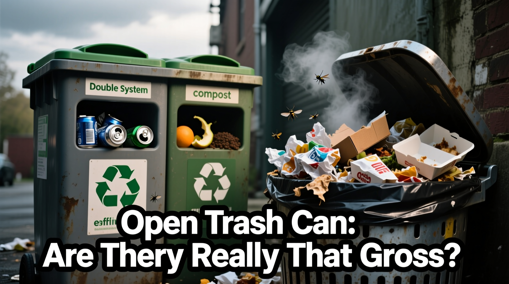 double bin vs open trash can are open bins really that gross