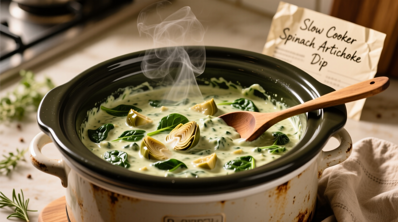 Perfect Slow Cooker Spinach Artichoke Dip Recipe