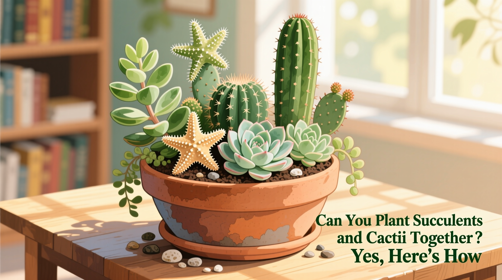 can you plant succulents and cactus together