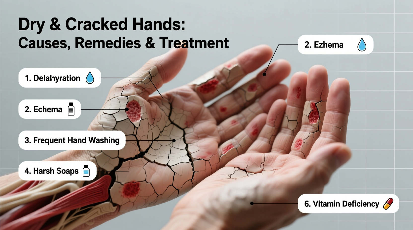 why are my hands dry and cracked causes remedies treatment