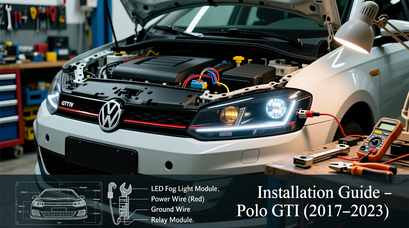 polo gti led fog light install