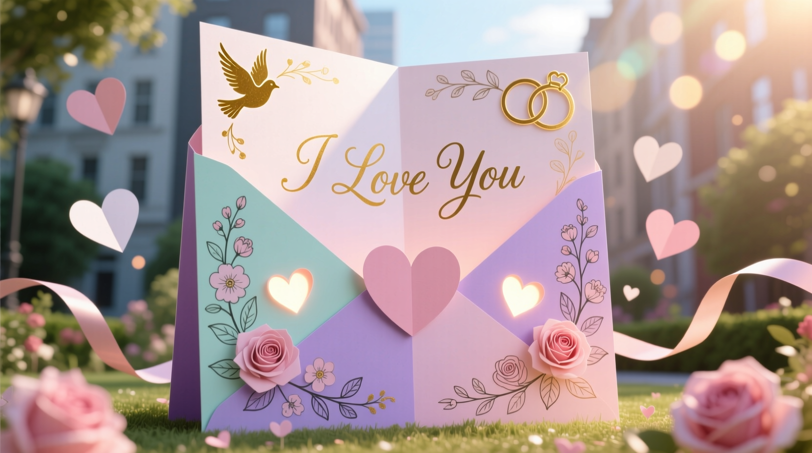 a giant card for a valentines day