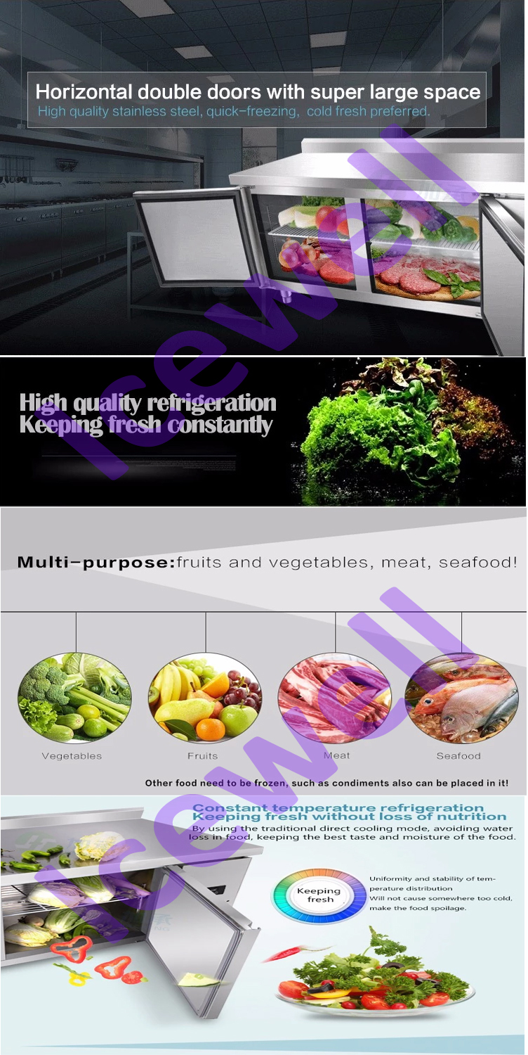 Commercial kitchen restaurant workbench refrigerator under counter fridge or freezer