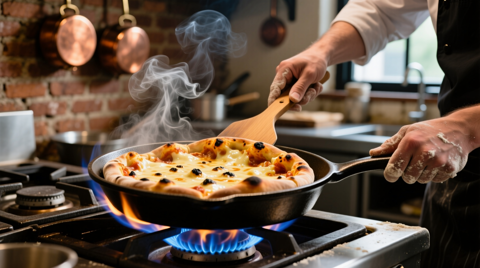 cook pizza on the stove