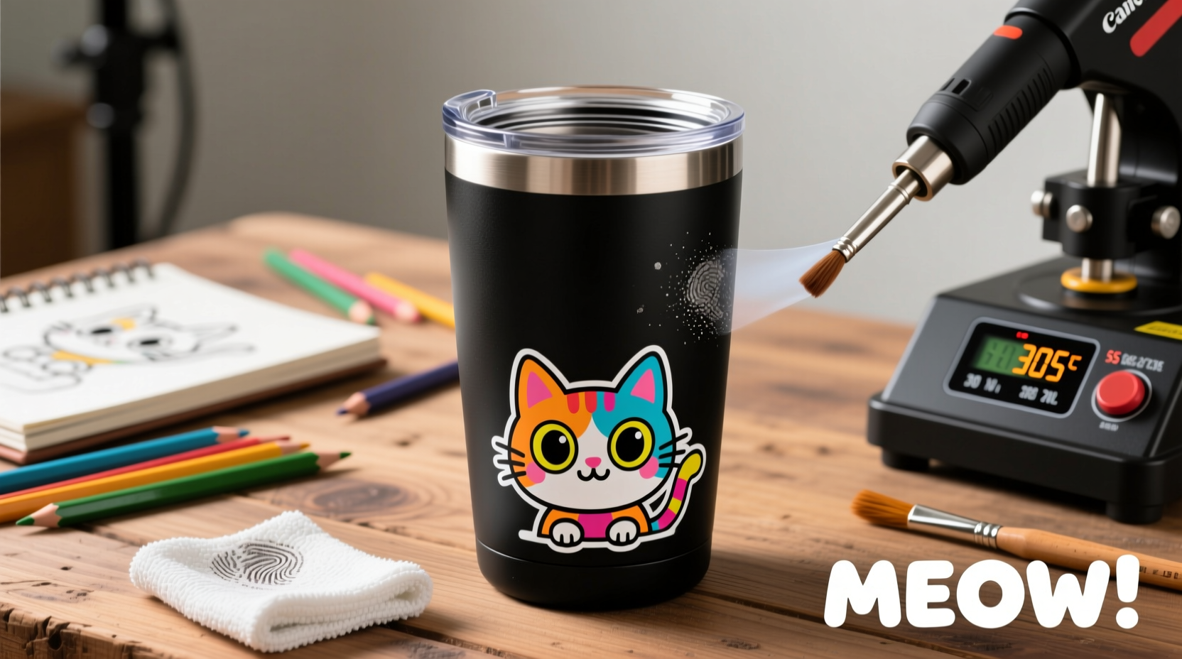 step by step guide to customizing your 20oz stainless steel cup with unique cartoon designs